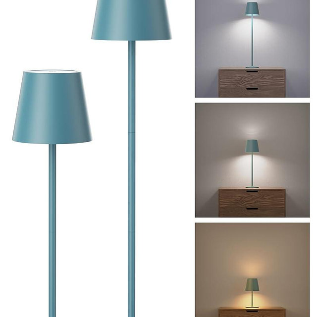 JACKYLED Cordless Table Lamps Rechargeable, 3 Adjustable Height, 5000mAh Battery Operated, 3 Colors Smooth Dimming, Portable LED Waterproof Table Lamp for Kitchen, Bedroom, Outdoor (2 Pack-Lake Blue)