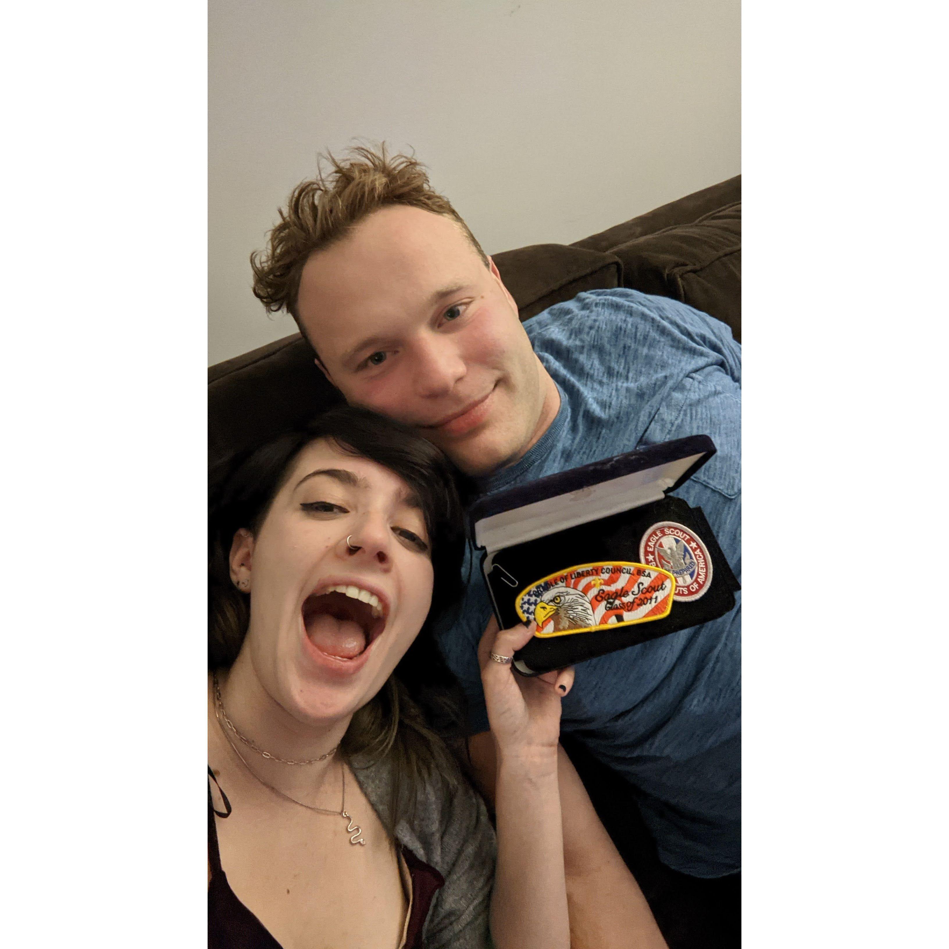 Finding out that Darryl is an Eagle Scout and carries around his badges