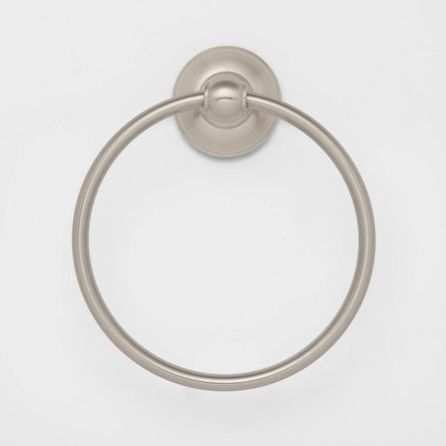 Classic Towel Ring Brushed Nickel - Threshold™: Zinc & Stainless Steel, Wall Mounted Bathroom Accessory