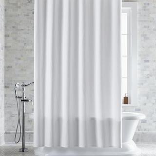 Pebble Matelassé White Extra-Long Shower Curtain