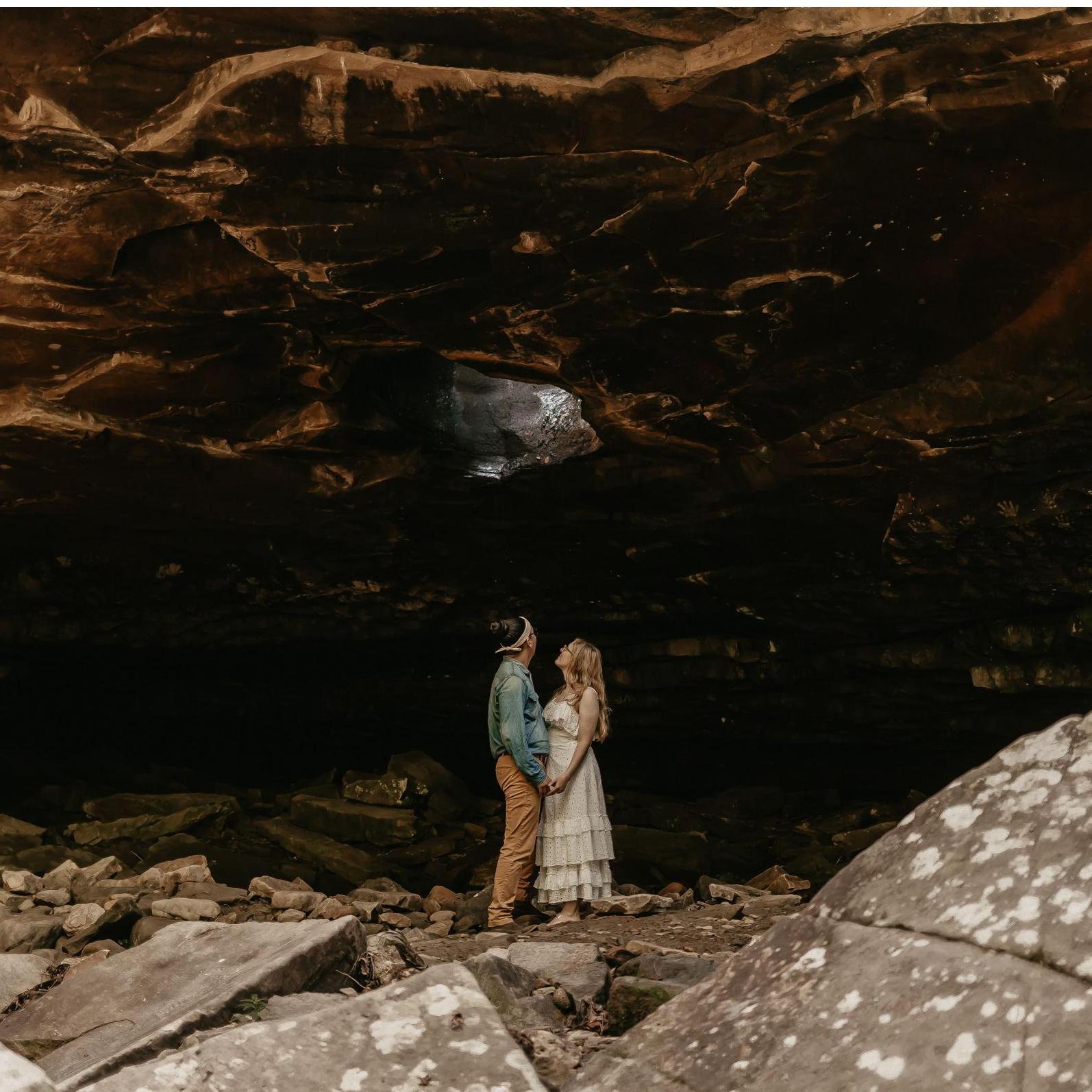 This is from our engagement shoot at Glory Hole Falls where we had our first date! There wasn't any water falling that day, but it was beautiful nonetheless.