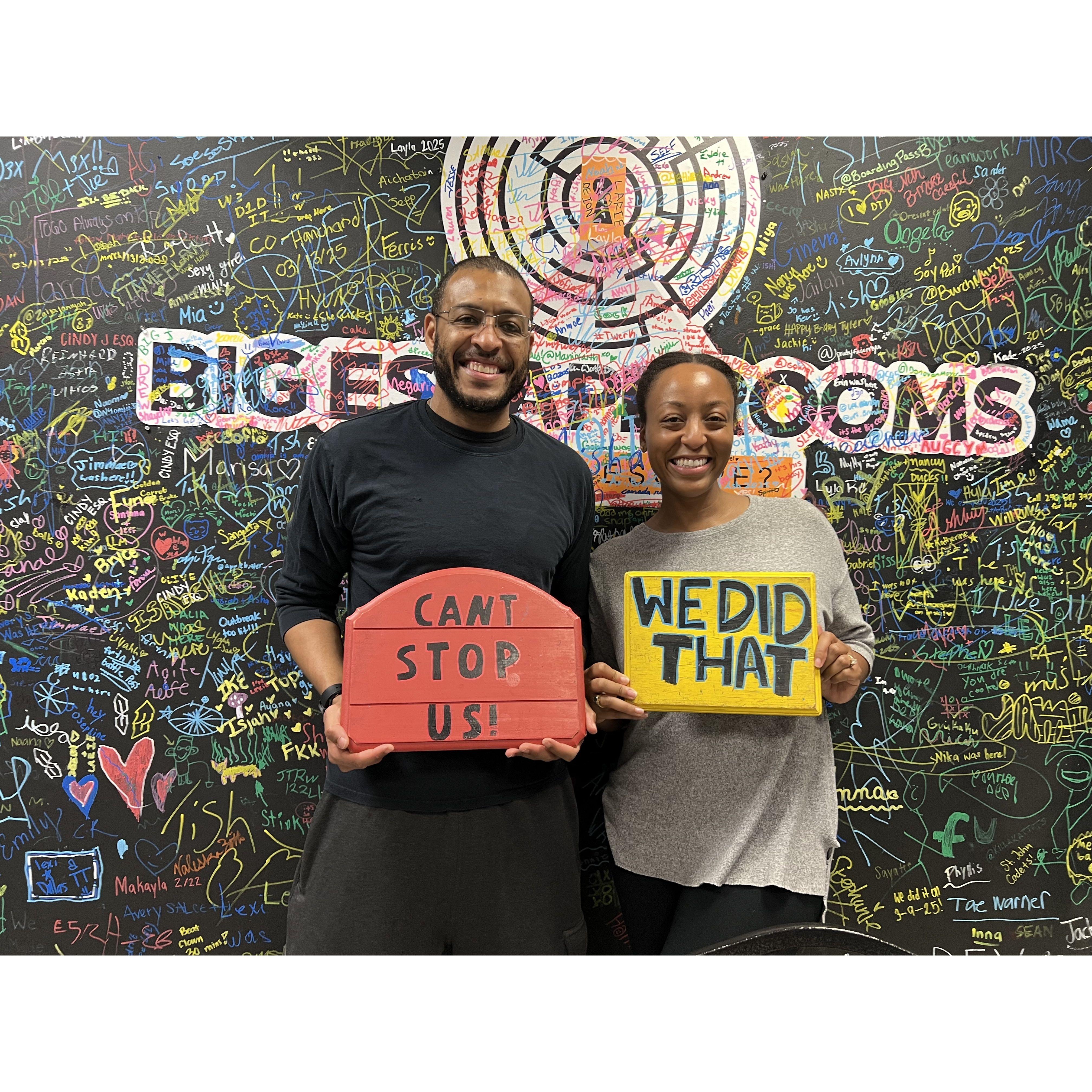 Successfully completing one of our favorite activities: escape rooms!