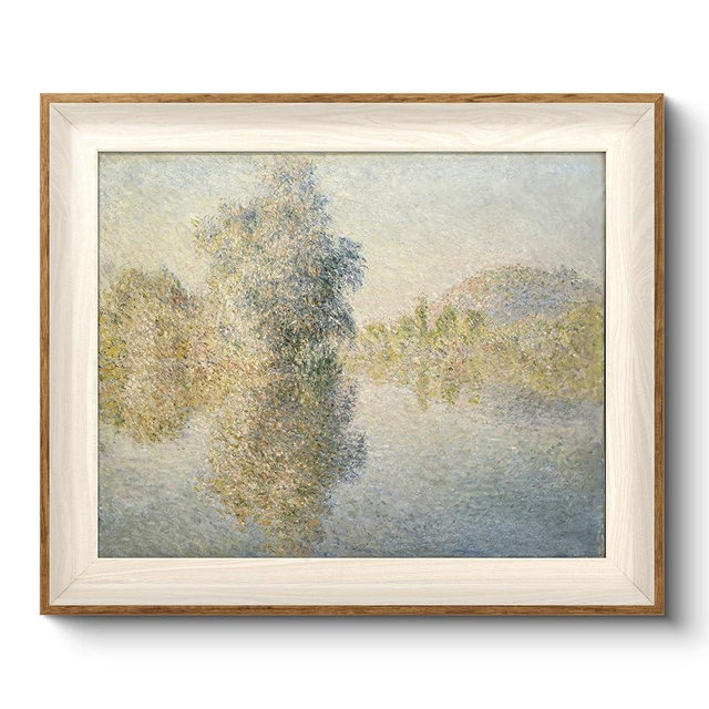 VIYYIEA Framed Canvas Wall Art, Lake Landscape Wall Art for Living Room, Vintage Natural Oil Painting Picture, Beautiful Scenery Home Decor, Bathroom Wall Decor -【Reflection】-(10"x12")
