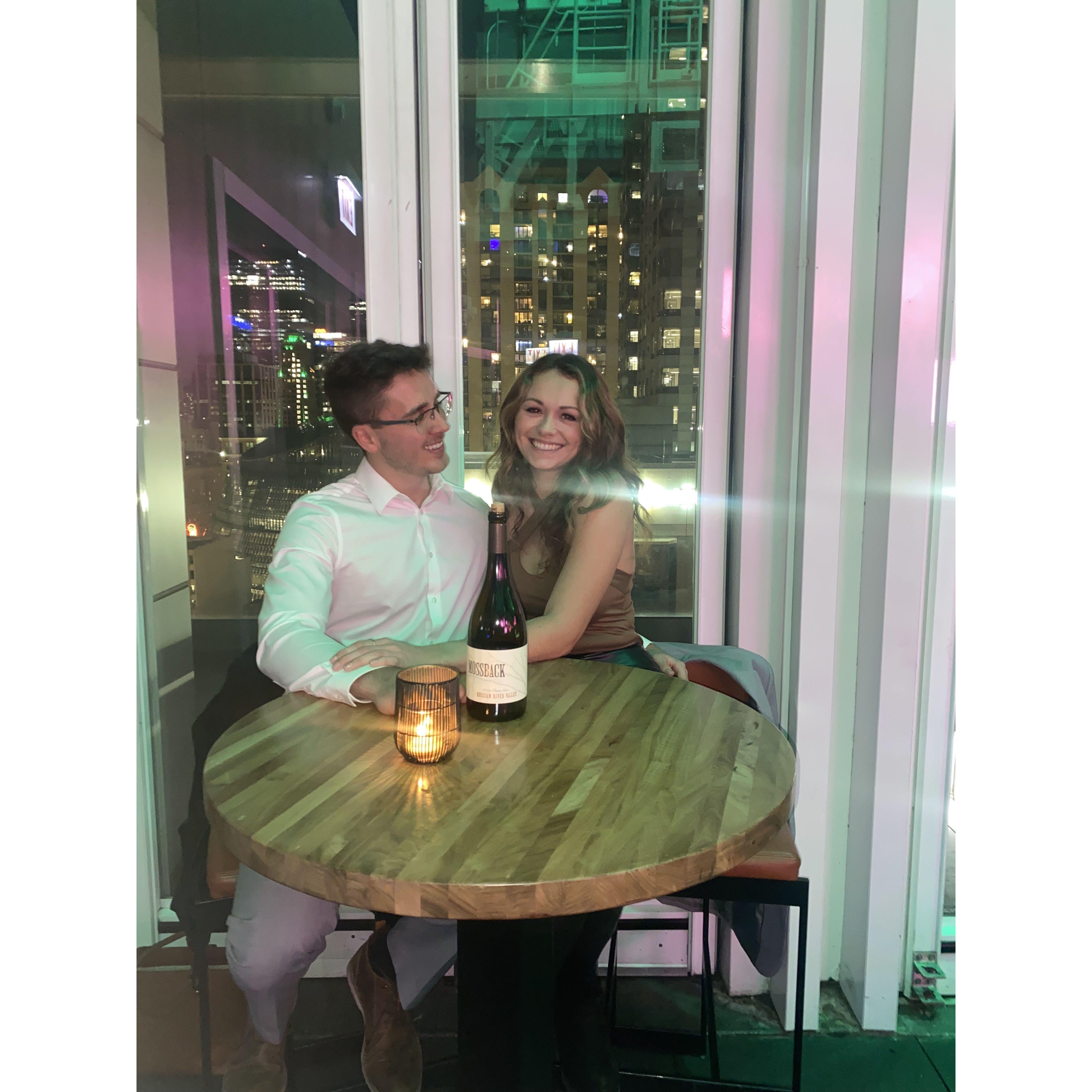 They celebrated their one year anniversary in Chicago and had many more fun, romantic dinners to come :)