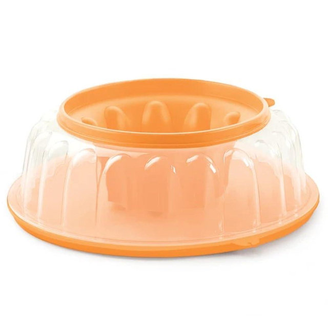 Tupperware Jel Ring Mold Jello Dessert Mold 6 Cup Capacity in Orange