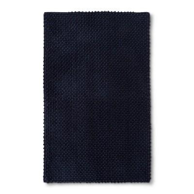 20" x 34" Low Chenille Memory Foam Bath Rug Xavier Navy - Threshold™