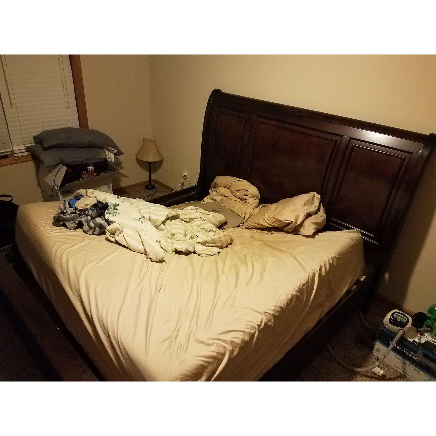 Finally put the bed together in the new house, just to break it.... February 3, 2018