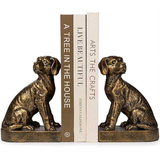 MXARLTR Bookends Heavy Duty to Hold Books - Book Ends for Shelves, Labrador Retriever Statues Decorative Bookends for Heavy Books with Anti-Slip Base Book Stopper for Home Office Decor