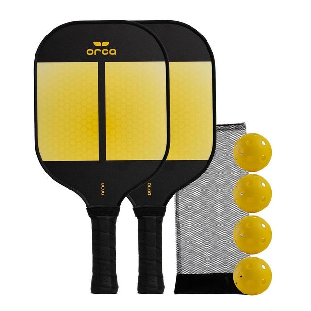 Orca Amity Carbon Fiber Pickleball Paddle Deluxe Combo Set - Yellow/Black