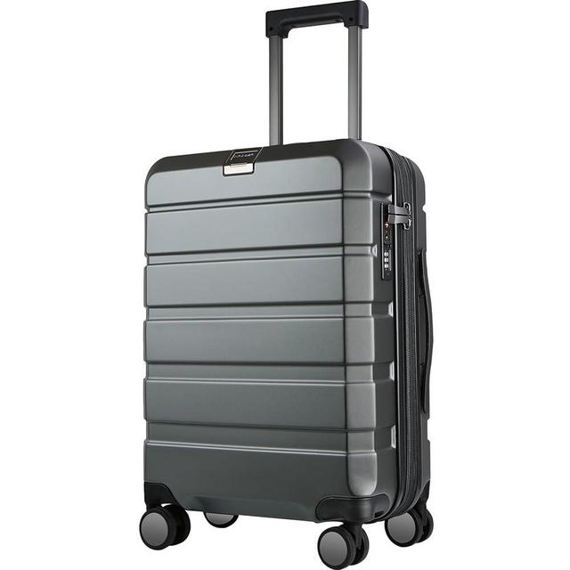 KROSER Hardside Expandable Carry On Luggage with Spinner Wheels & Built-in TSA Lock, Durable Suitcase Rolling Luggage, Carry-On 20-Inch Steel Grey
