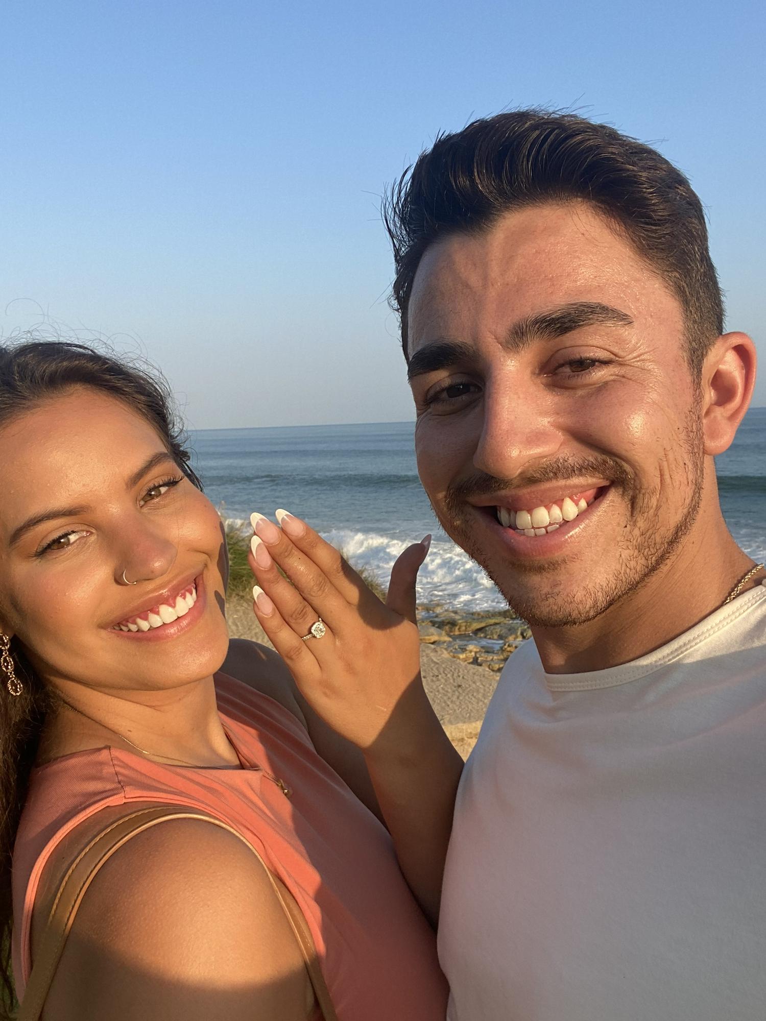 Moments after Brandon proposed 🤍 Cabo 2021