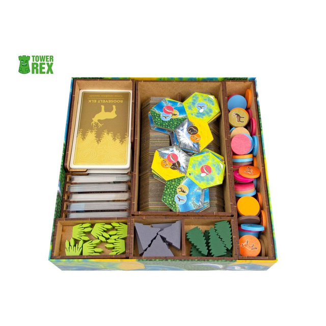 Organizer for Cascadia + Landmarks Expansion, Insert Compatible with Board Game, Storage Box or with Nature Tokens, Gift for Board Gamers