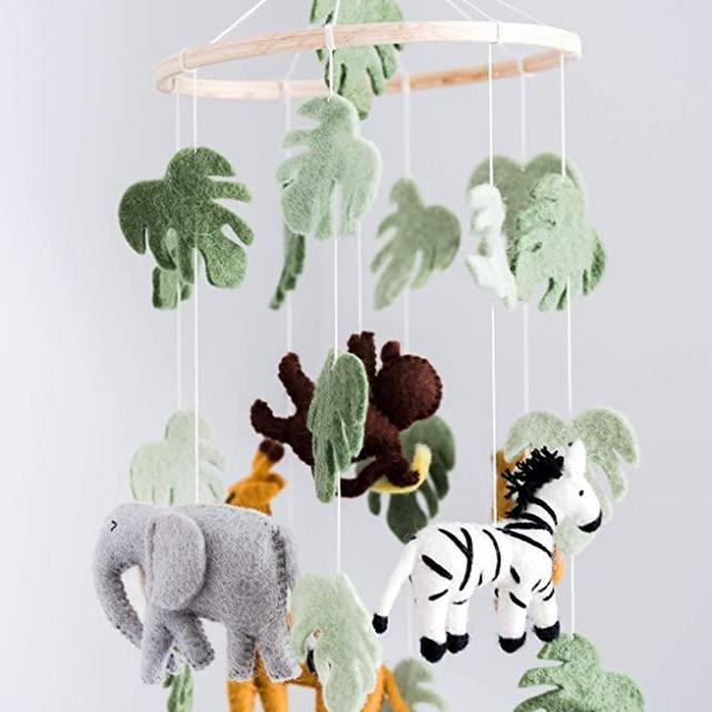 Jungle Animals Baby Mobile, Safari Nursery Room Decor, Safari Theme Nursery, Wild Animals Decoration, Wild Animals Mobile