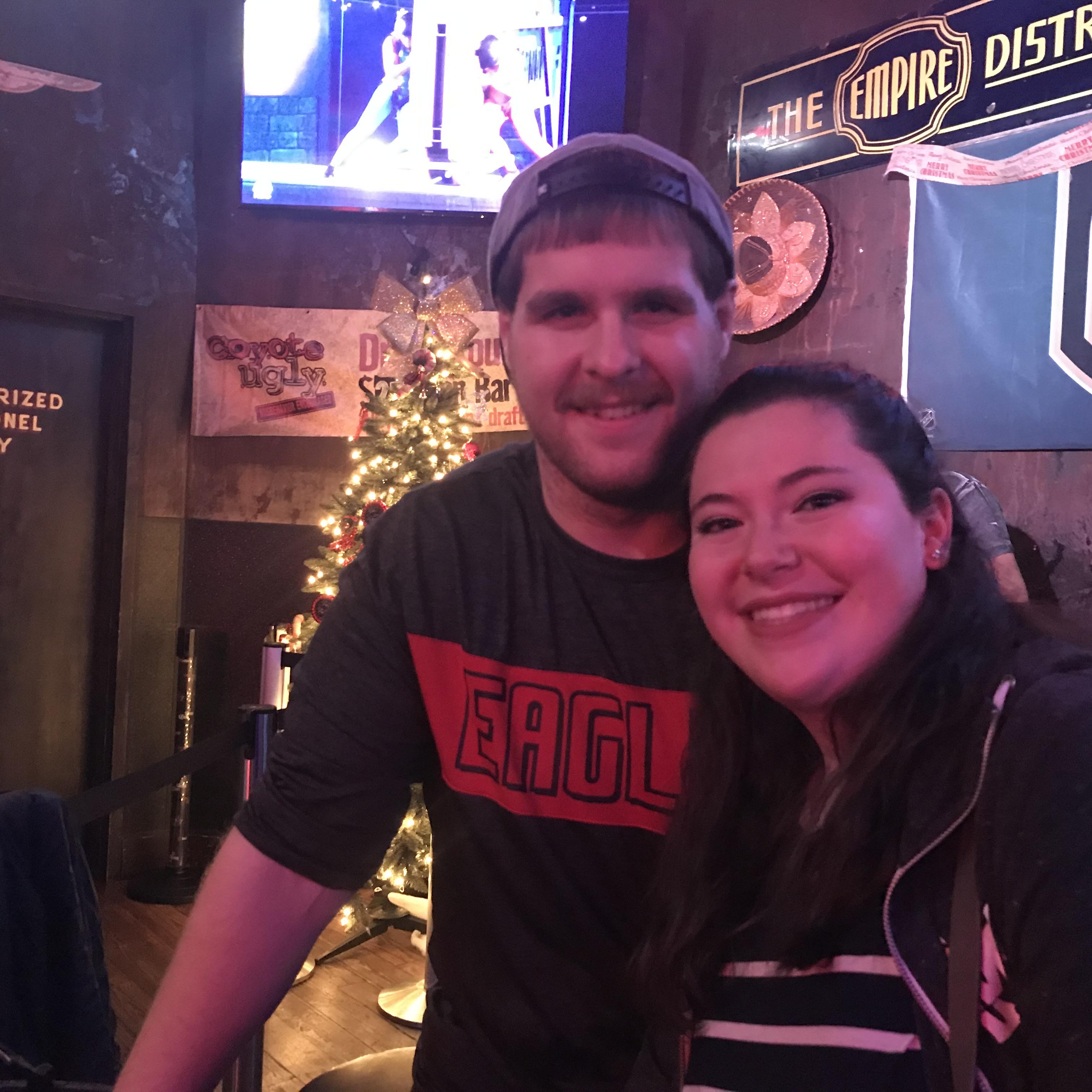 At Coyote Ugly in Vegas, our first trip together and for Abbigail's 21st Bday trip