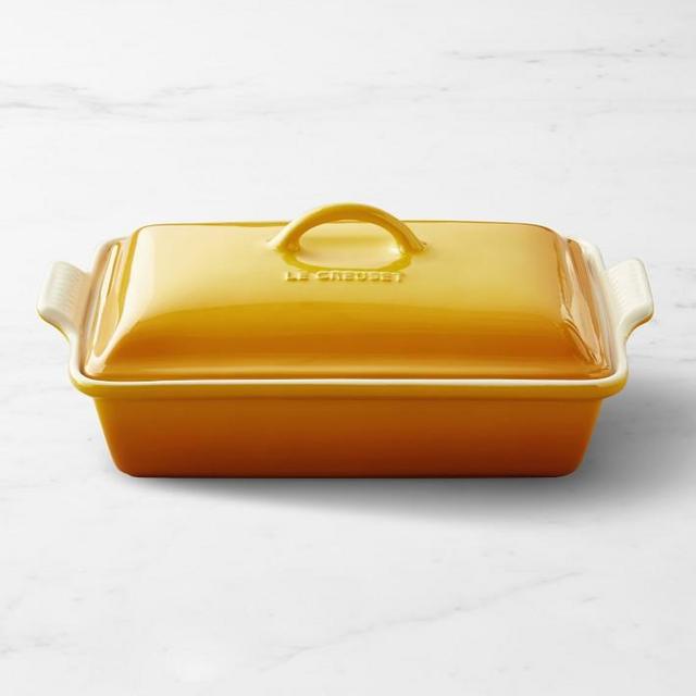 Le Creuset Stoneware Covered Rectangle Casserole, 4-Qt., Nectar
