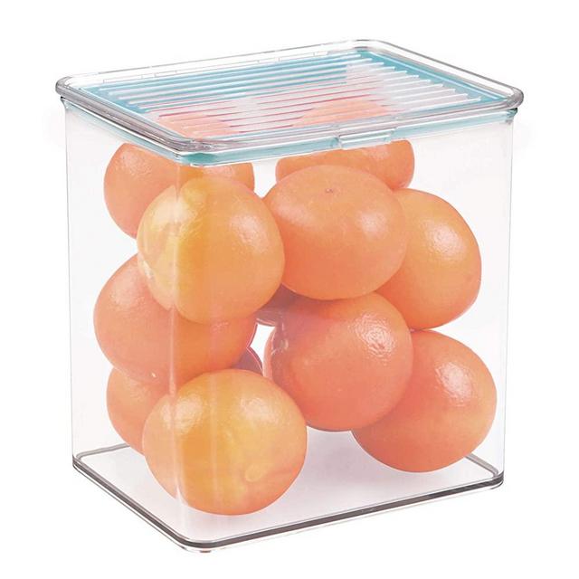 iDesign Pantry Food Storage Organizer Bin for Kitchen with Air-Tight Hinged Lid-3 Quart, Clear