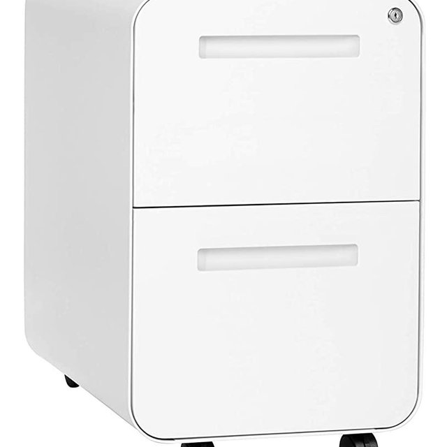Stockpile 2-Drawer Modern Mobile File Cabinet, Commercial-Grade (White)