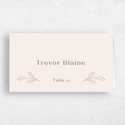 Beige Simple Wedding Place Card - Cassis