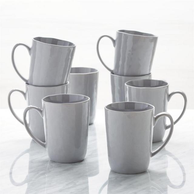 Mercer Grey Mugs, Set of 8