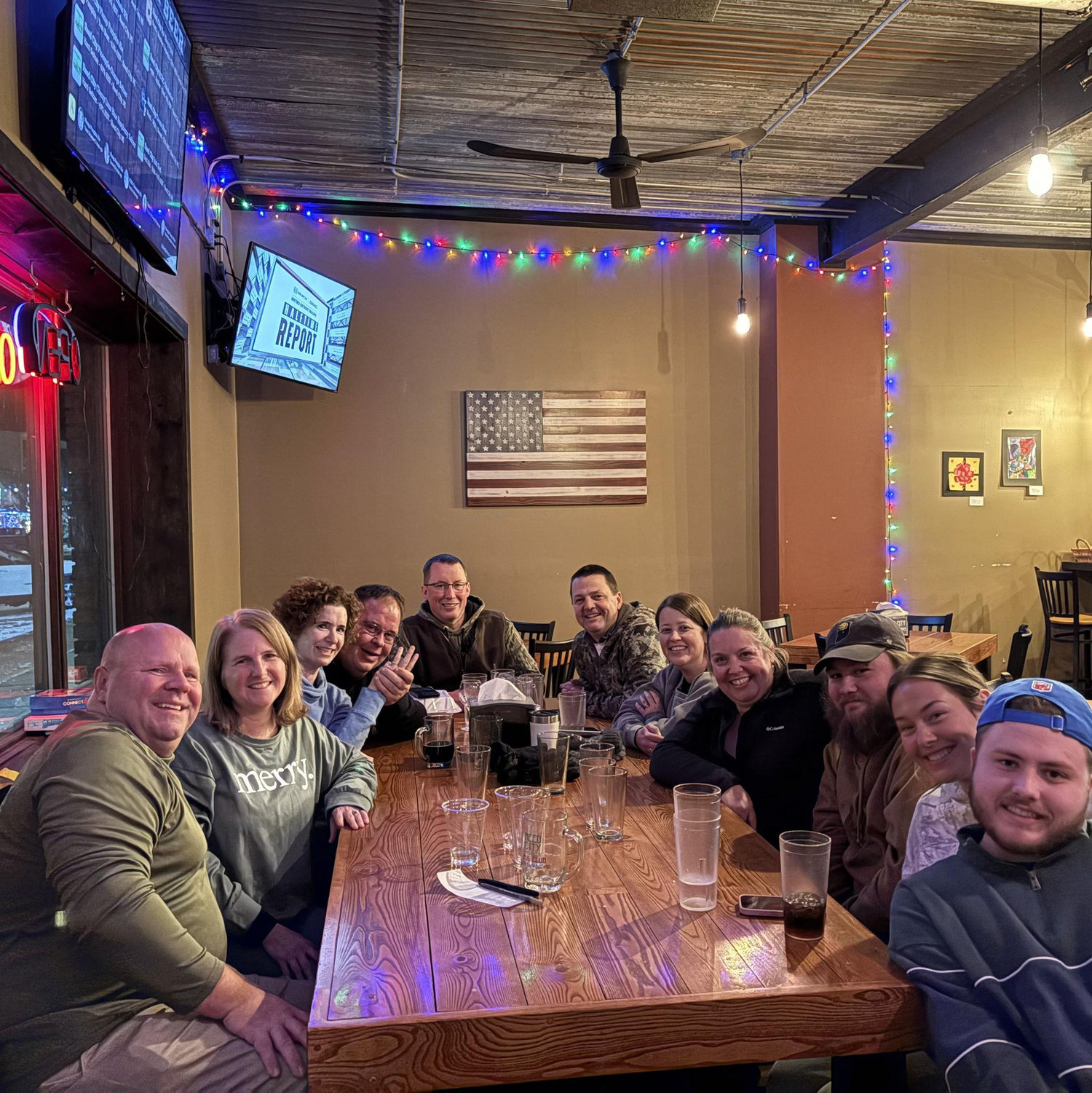 Reed City Christmas Tree Lighting Get-Together  (from left: Rich [best man], Susan, Andrea, Roger, Joe, Jim, Tiffany, Sarah, Aiden, McClain, & Reese)