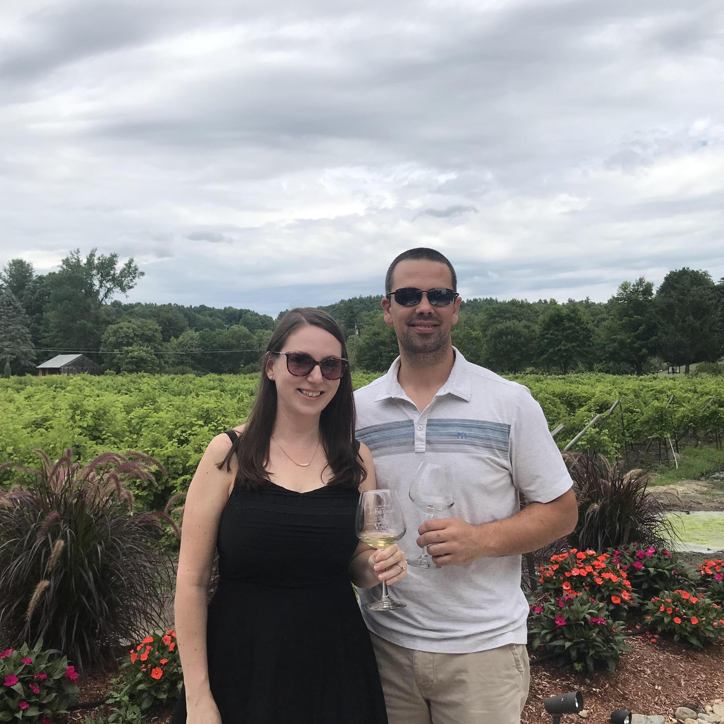 Wine tasting at Fulchino Winery in New Hampshire.