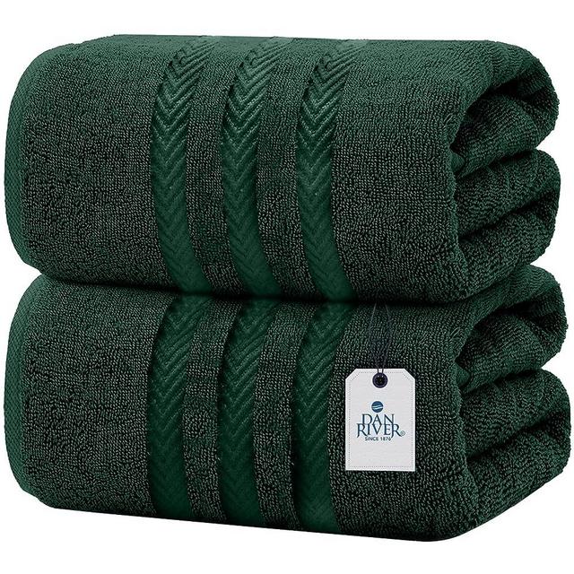 DAN RIVER Bath Sheets Set of 2 – 550 GSM Ultra Super Soft 100% Cotton Jumbo Large Bath Towels for Bathroom, Home, Hotel, Spa, Beach, Pool, Gym – 35”x70” in Huntergreen