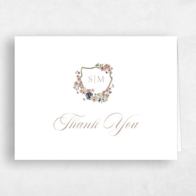 Brown Monogram Wedding Thank You - Windansea Landscape