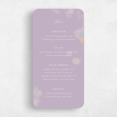 Purple Rounded Wedding Menu - Ola
