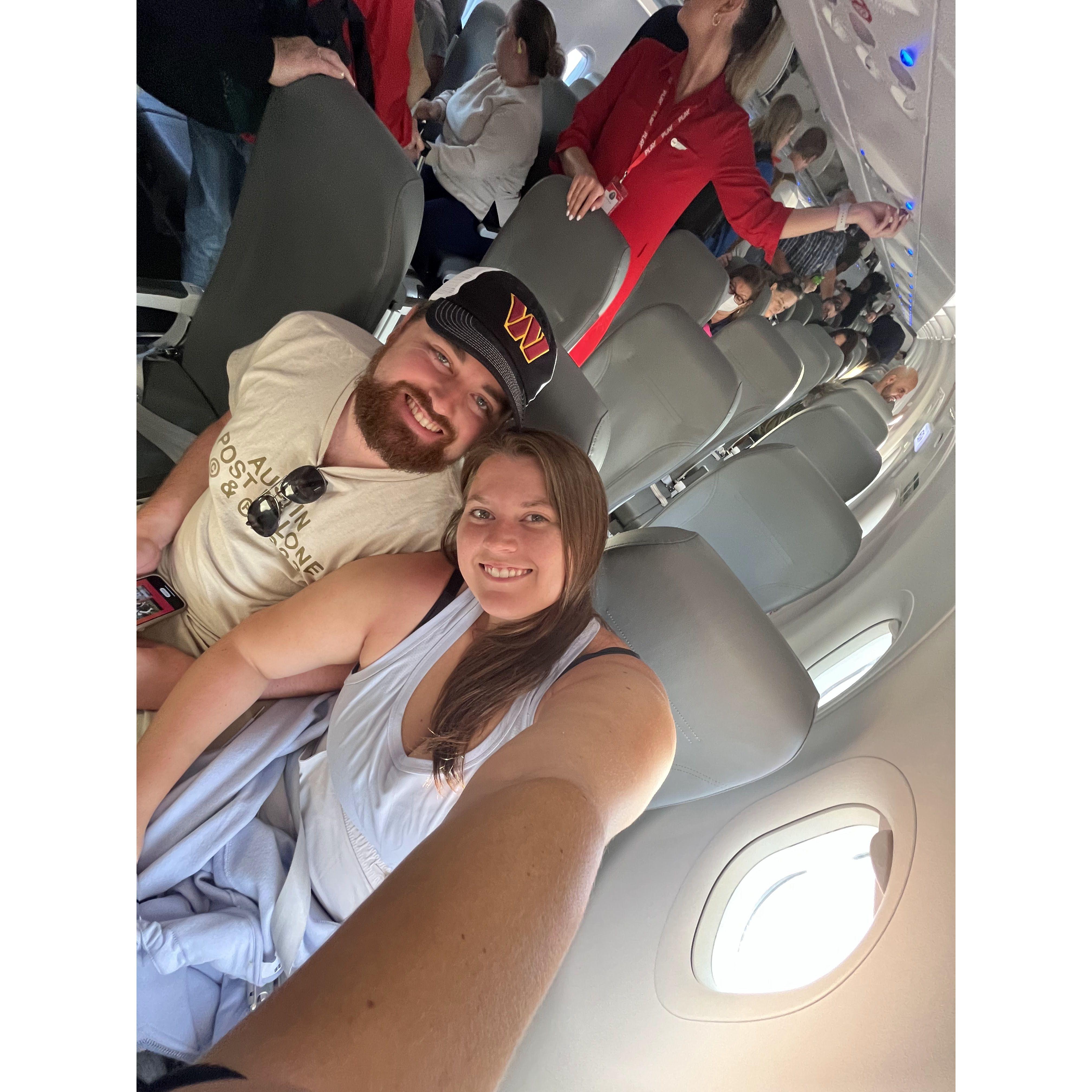 On the plane to Ireland. Our first international trip together by ourselves!!