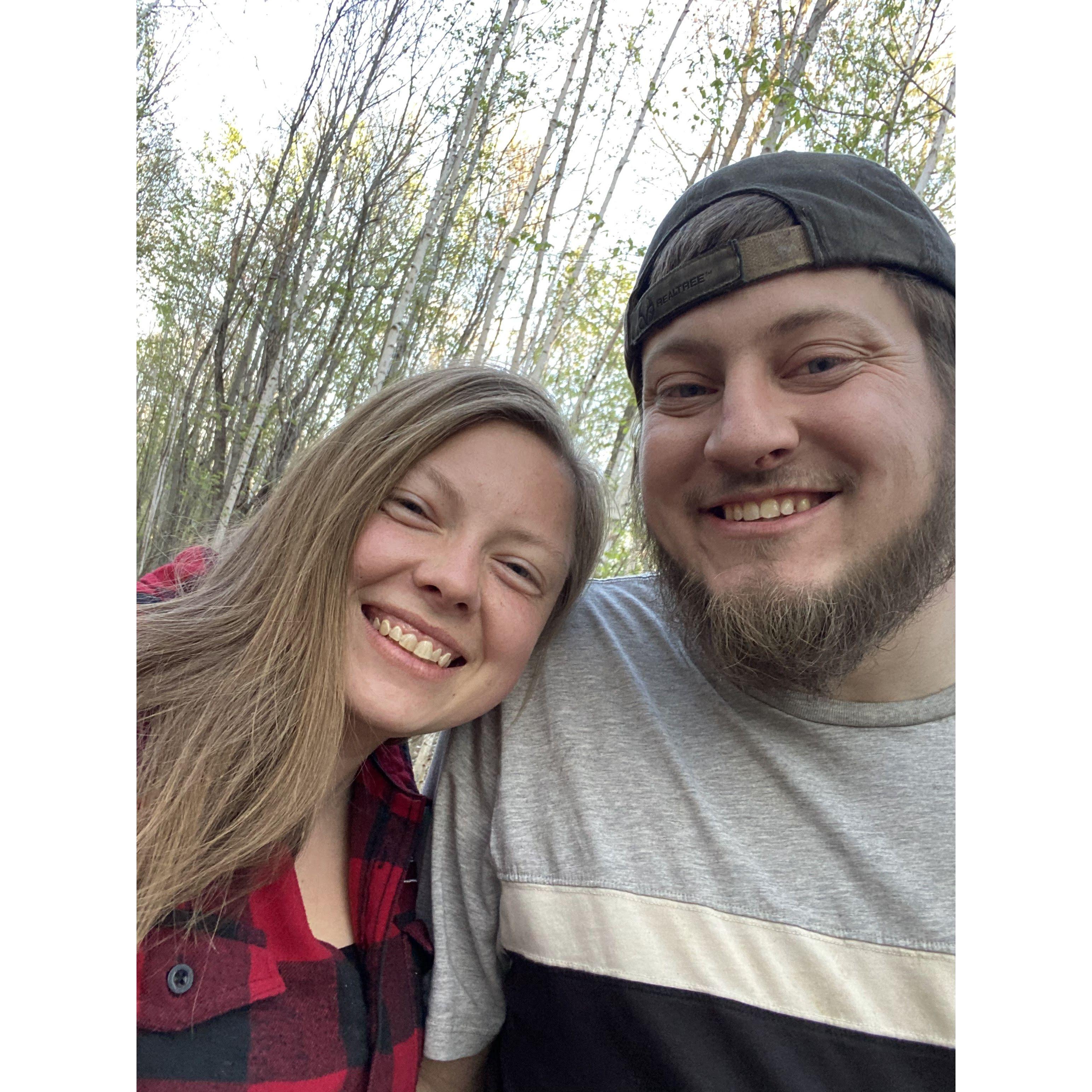 Always up for a walk around camp- Kyle came straight from work to see Anna's "5 years on staff with Timber Bay" recognition ceremony <3