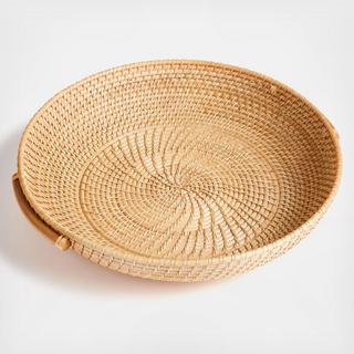 Artesia Round Rattan Tray with Handles