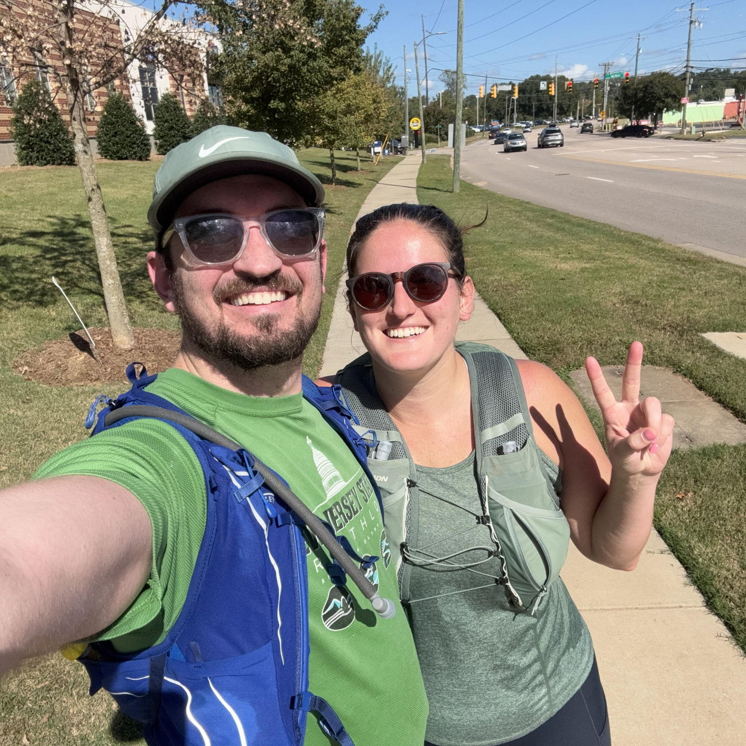 Training for the marathon together.