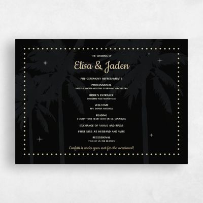 Black Wedding Program - Vegas