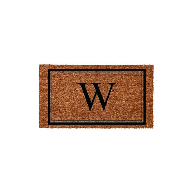 Evergreen Flag Monogram Letter W Entrance Doormat | 28 x 16 inches | Dirt Catching Natural Coir | All-Season | Non-Slip Backing | Indoor and Outdoor Home Decor