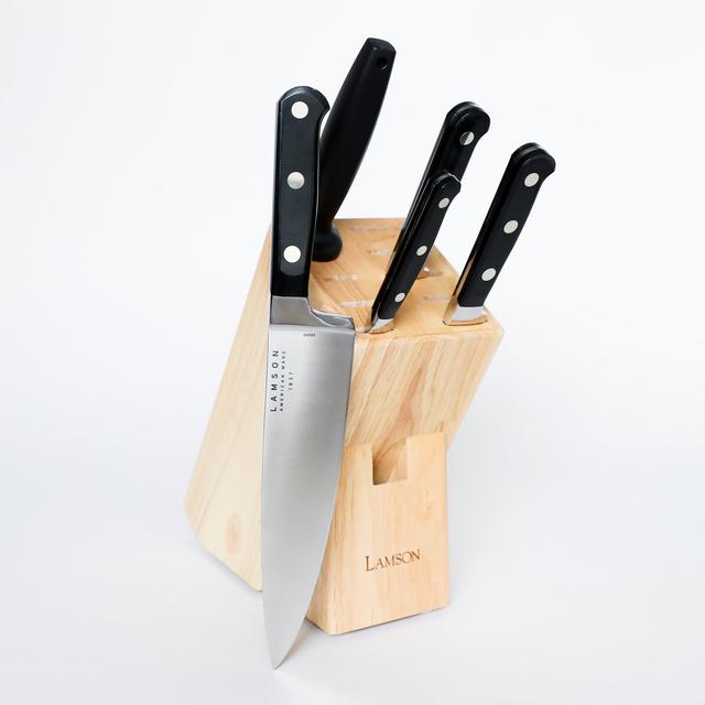 6-Piece Knife Set, Maple Block and Walnut Handle