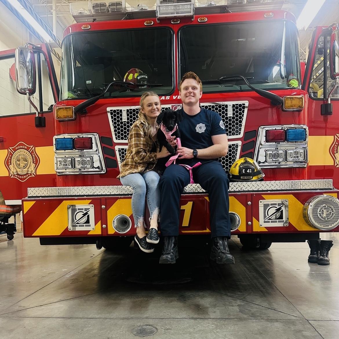 Lainey’s first visit to the fire station.