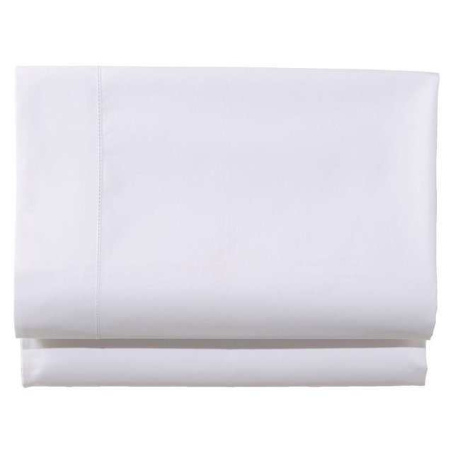 LL Bean 280-Thread-Count Pima Cotton Percale Sheet, Fitted (White, Queen)