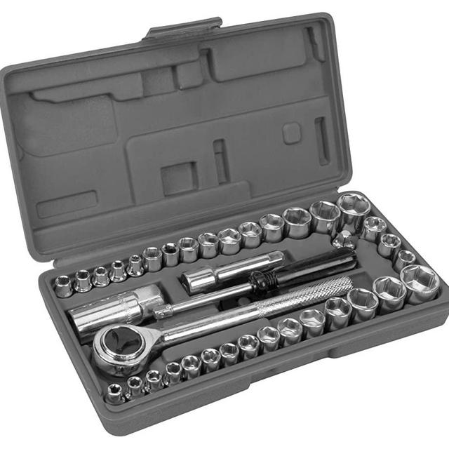 Performance Tool W1173 SAE/Metric 40-Piece Socket Set (1/4" & 3/8" Drive), Silver