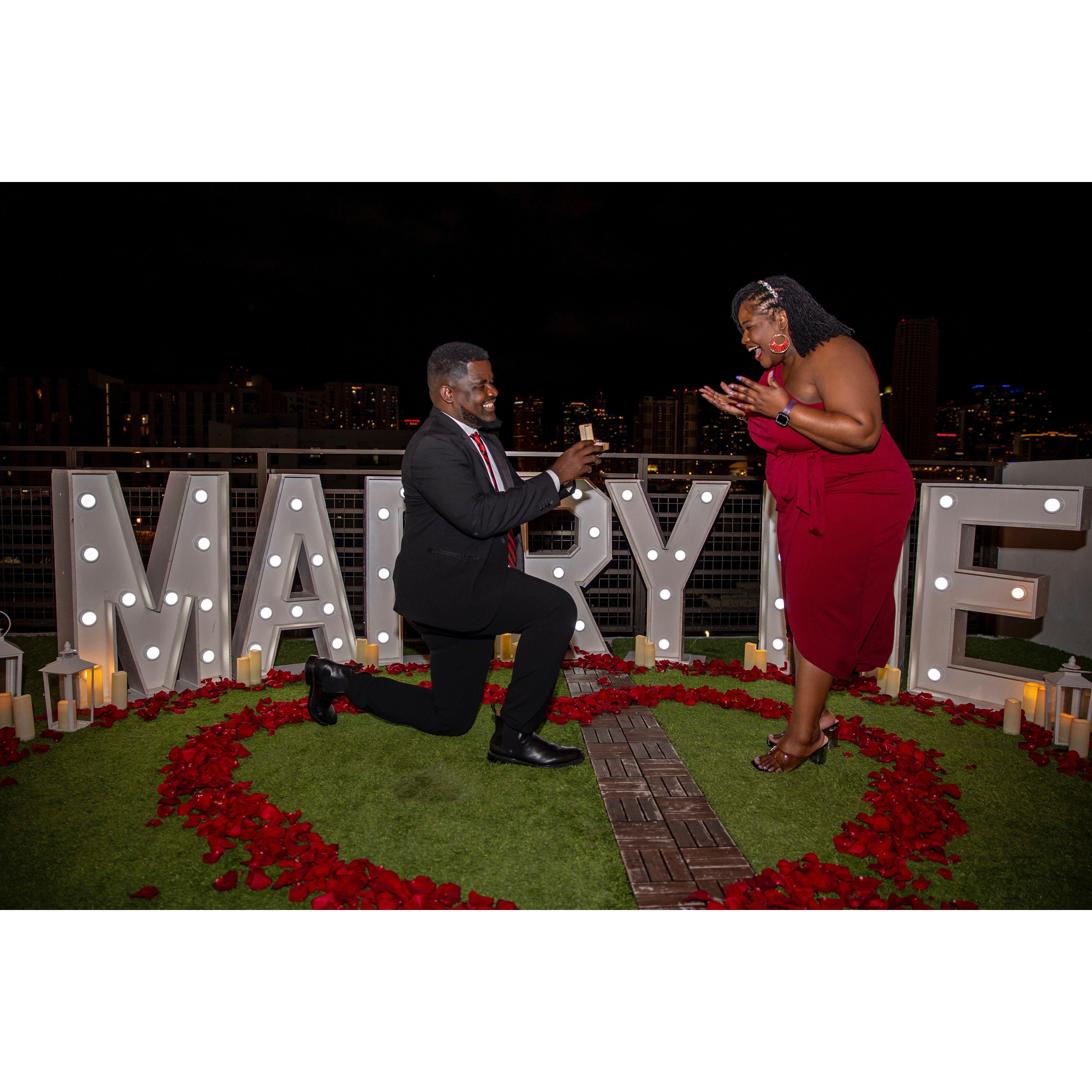 The day he proposed in front of some of our friends and family