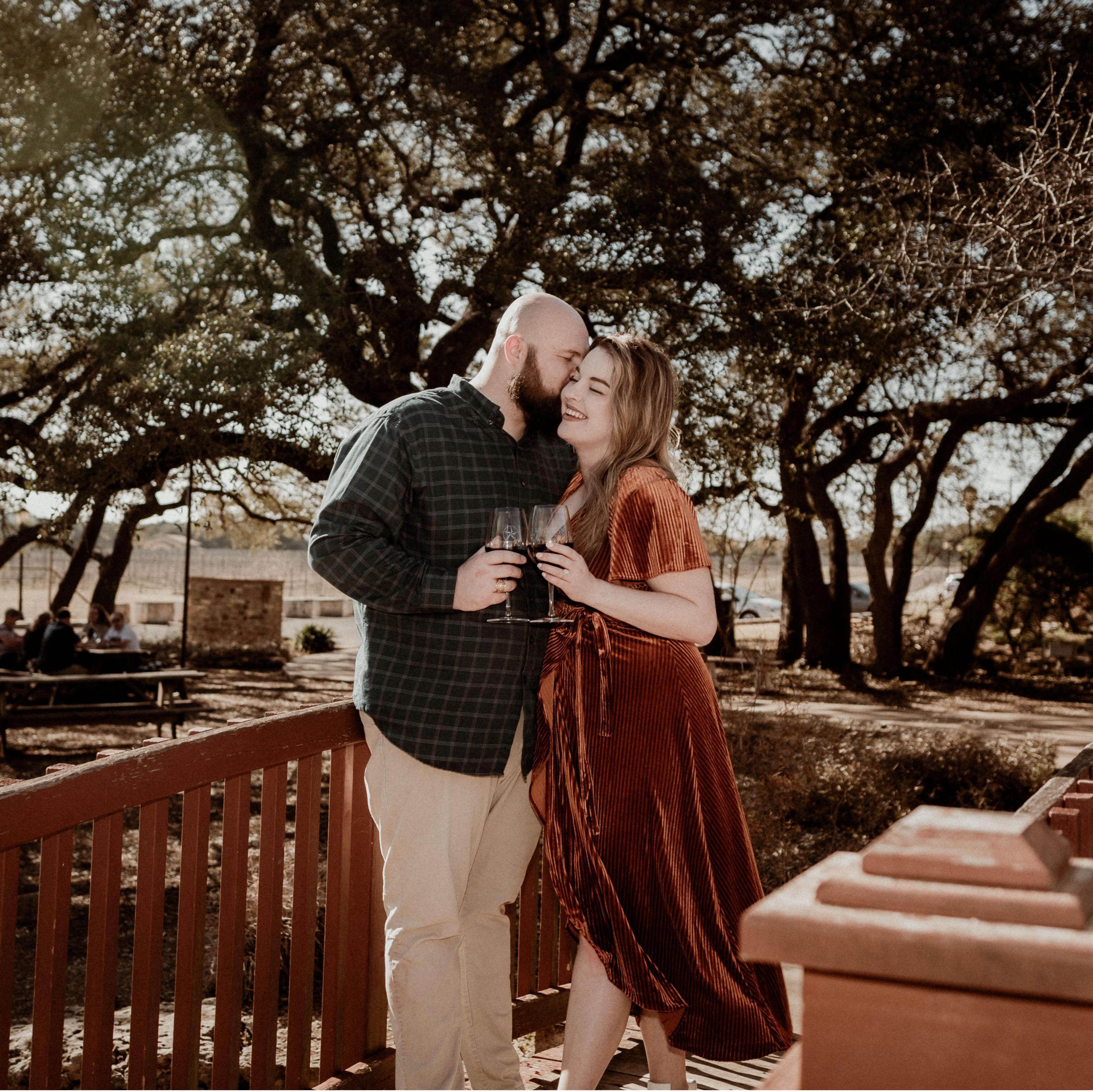 Post-engagement photos with the best celebratory wine hand selected by the sommelier!