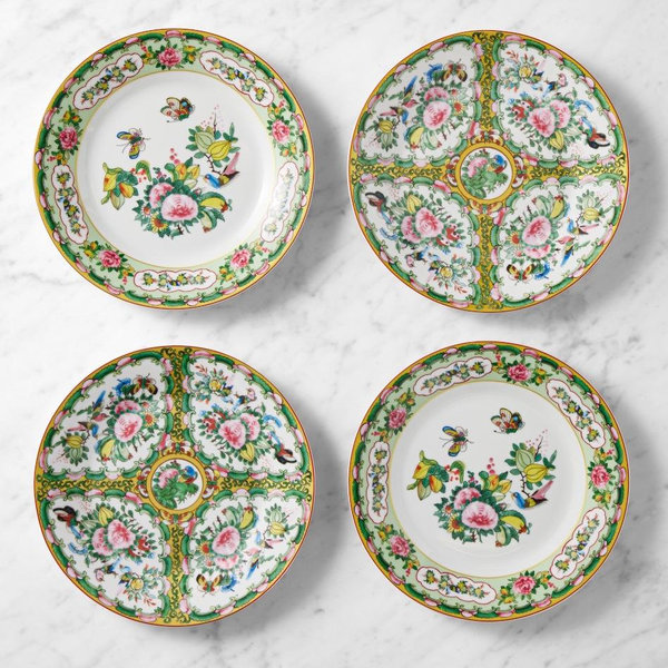 Williams Sonoma Famille Rose Salad Plates (Set of 4, Green)