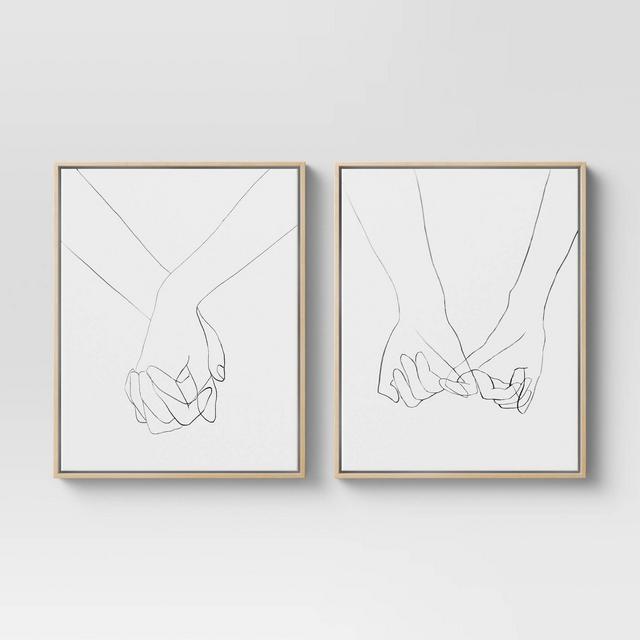 (Set of 2)16" x 20" Hands Framed Canvas - Project 62™