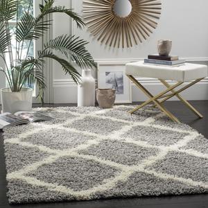 Safavieh Dallas Shag Collection SGD257G Grey and Ivory Area Rug (8'6&quot; x 12')