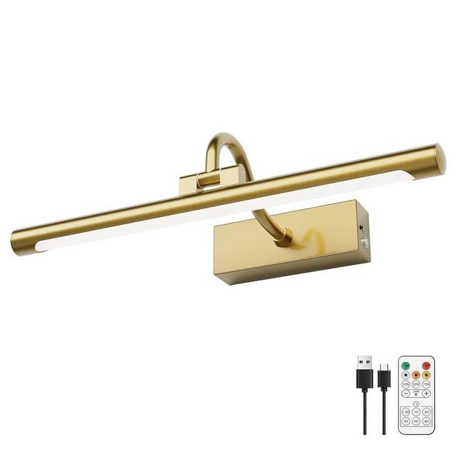Aipsun 15.7" Picture Lights for Wall Rechargeable,10000mAh Battery Operated Art Light for Paintings,3CCT Dimmable, Rotatable Gallery Light for Pictures Display(Gold)