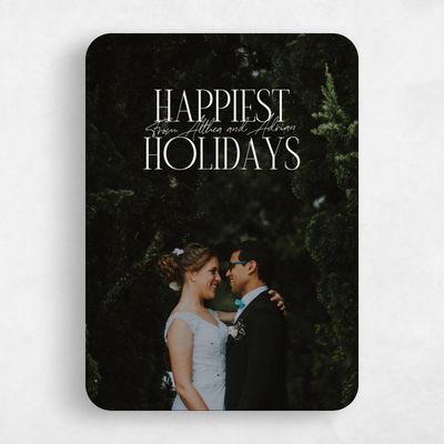 White Rounded Holiday Card - Riverstone