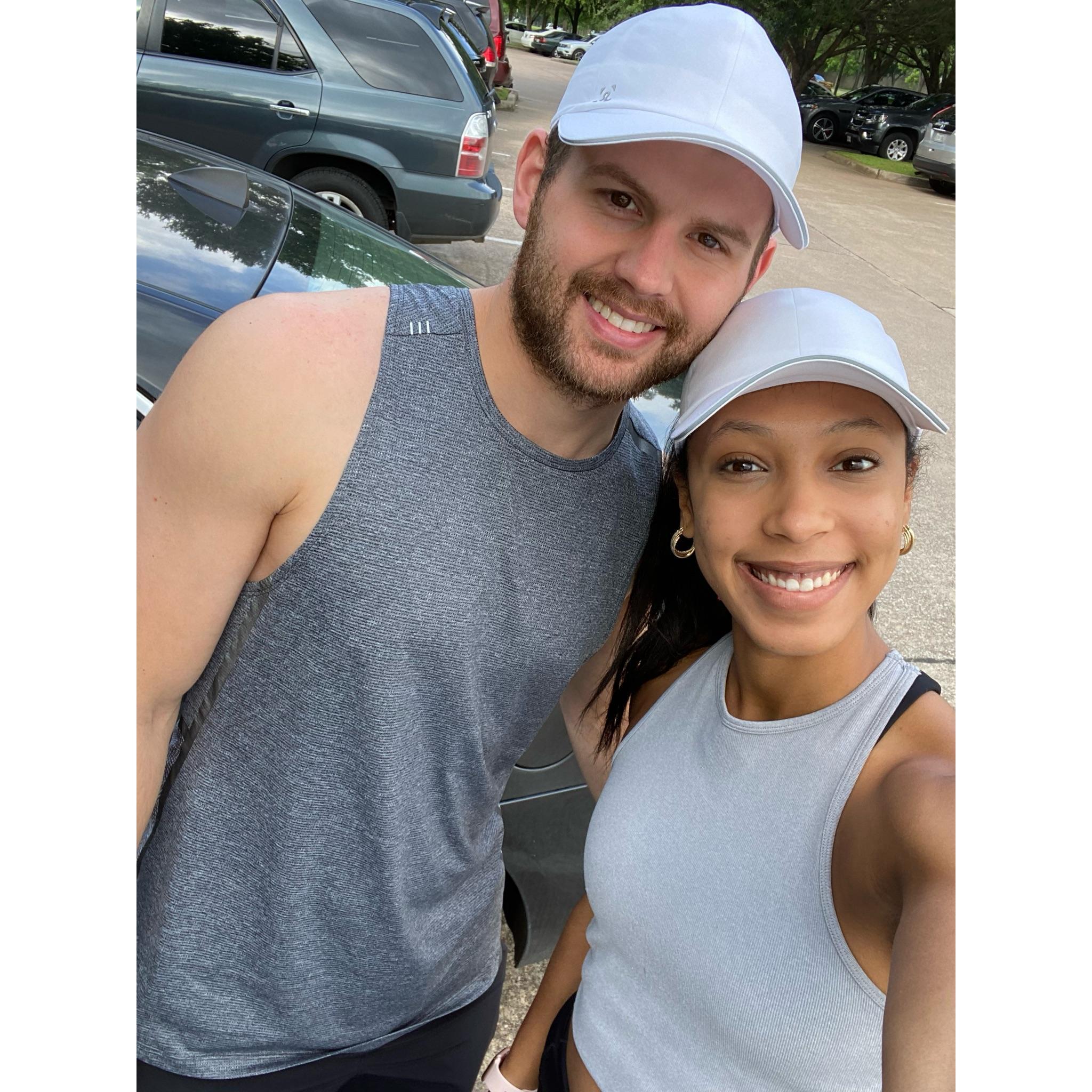 one of our MANY workouts together