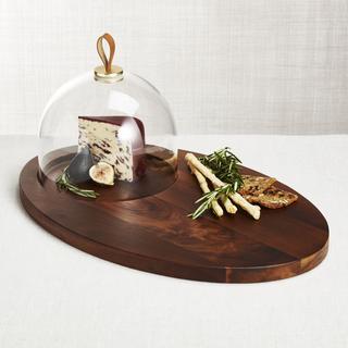 Prospect Serving Board with Glass Dome