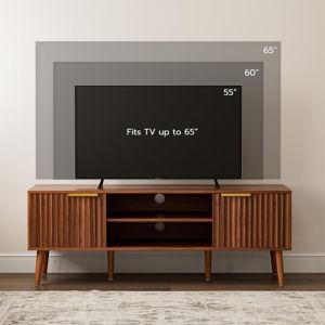 TV Stand Mid Century Modern Entertainment Center Walnut