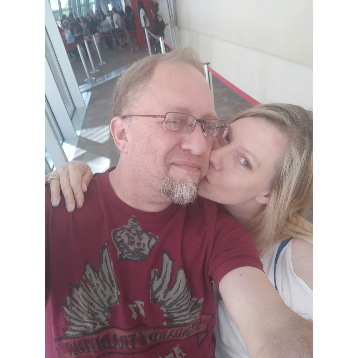 Stealing a kiss...