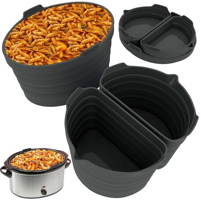 PREMIUM QUALITY: Tasmai 3 Pack, Crock pot liners, 6 Quart, Slow Cooker Liners, Reusable Silicone crockpot liner, BPA Free, Leakproof, Crockpot liner, Crock pot divider, Crockpot divider insert